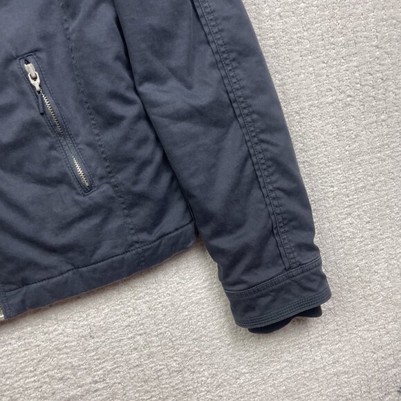 Y2K Diesel Moto Biker Jacket Women’s Size S Washed Navy Blue Zip Up Vintage - Picture 5 of 14